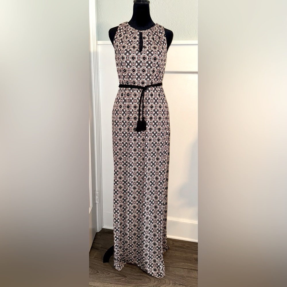 Soma Print Maxi Dress with Braided Belt
